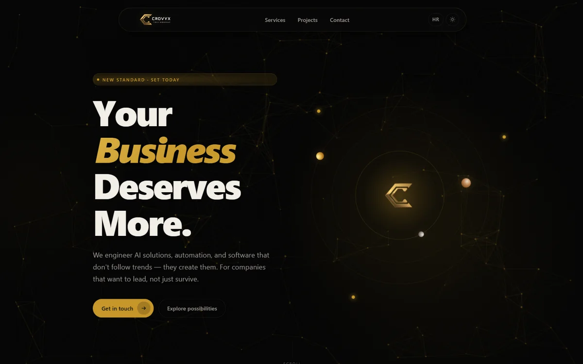 Crovyx website preview