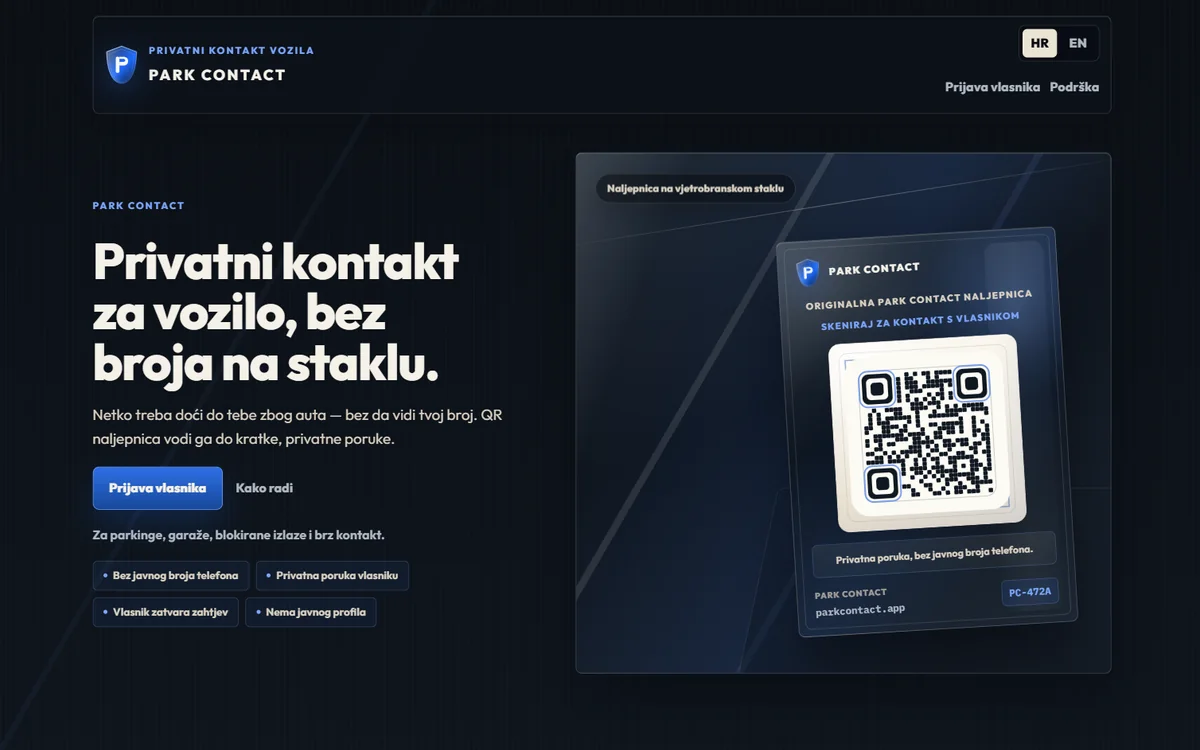 Park Contact website preview